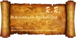 Rubinstein Richárd névjegykártya